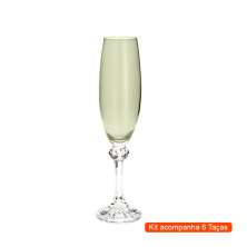 Kit com 6 Taças de Champagne Elisa Âmbar 220 ml