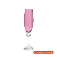 Kit com 6 Taças de Champagne Elisa Lilás 220 ml