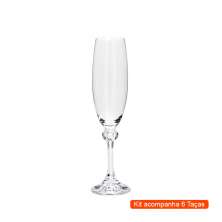 Kit com 6 Taças de Champagne Elisa Transparente 220 ml