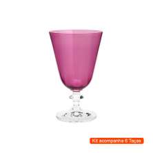 Kit com 6 Taças de Vinho Bella Ametista Lilás 350 ml
