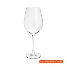 Kit com 6 Taças de Vinho Bella Columba Transparente 400 ml