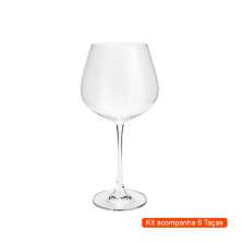 Kit com 6 Taças de Vinho Bella Columba Transparente 640 ml