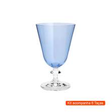 Kit com 6 Taças de Vinho Bella Island Azul 350 ml