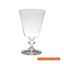 Kit com 6 Taças de Vinho Bella Leaf Transparente 350 ml