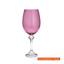 Kit com 6 Taças de Vinho Elisa Lilás 450 ml
