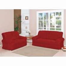 Capa de Sofá Elásticada Malha Gel 02 e 03 Lugares Vermelho - Bordados Ricardo