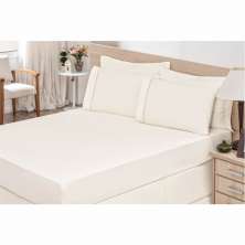 Lençol Avulso  Peça  Casal Queen C/ Elástico Percal Palha - Bordados Ricardo