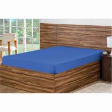 Lençol Avulso 01 Peça Casal Padrão C/ Elastico Vapt-Vupt  Azul - Bordados Ricardo