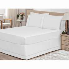 Saia P/ Cama Box Casal King 01 Peça Branco - Bordados Ricardo