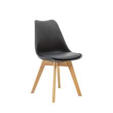 Cadeira Saarinen Wood Com Estofamento Várias Cores - Preto