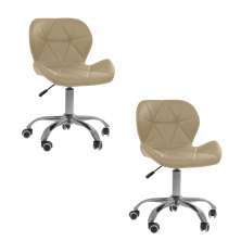 Kit 02 Cadeiras Office Eiffel Slim Ajust vel Base Girat¢ria