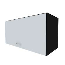 Armário Aéreo KitCubos 1 Porta Preto e Cinza Cristal