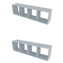 Conjunto com 2 Nichos Ciati Cinza Cristal