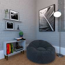 Conjunto com 2 Prateleiras Kanter Cinza Cristal