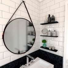 Conjunto com 3 Prateleiras Deven Preto 30 cm