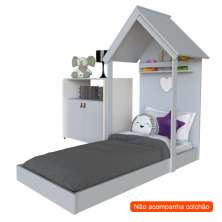 Conjunto de Cama Infantil com Armário Helena 2 PT Cinza Cristal