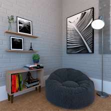Conjunto de Mesa Lateral com 2 Prateleiras Kanter Carvalho Mel