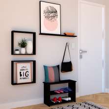 Conjunto de Nichos e Banco Pullen Preto