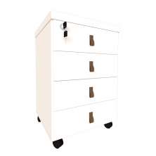 Mesa de Cabeceira Zoe 4 Gavetas Branca
