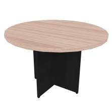 Mesa de Jantar Redonda Natus40 Preta e Carvalho Mel 120 cm