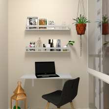 Mesa para Notebook Dobrável KitCubos Cinza Cristal 80 cm