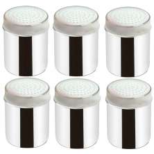 Conjunto 6 Saleiros Inox De Mesa Pimenteiros Com Tampa Bancada Brinox Restaurante
