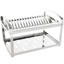Escorredor Louças 16 Pratos Aço Inox Com Porta Talheres