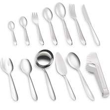 Faqueiro 90 Peças Conjunto de Talher Inox Faca Garfos Concha