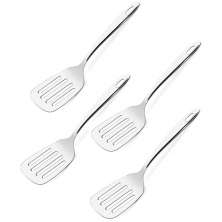 Kit 4 Espátulas de Inox Para Cozinha Espátula Perfurada Culinária Brinox
