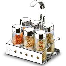 Suporte Porta Condimentos Temperos Inox Brinox 6 Galhetas
