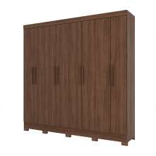Guarda-Roupa Casal Toscano 8 Portas 4 Gavetas Castanho