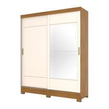 Guarda-Roupa Casal com Espelho Istambul 2 Portas Nature e Off White