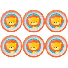 6 Pratos Infantil Buba de Criança Prato Raso Redondo 21cm Pl