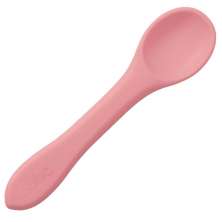Colher de Silicone para Bebê Buba Rosa +6m Introducao Alimen