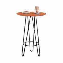 Mesa Bistrô Dubai Madeira Com Base Preto 60 Cm