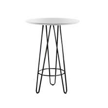 Mesa Bistrô Dubai Off White com Base Preto 60 cm