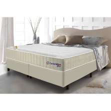 Conjunto Cama Box Queen com Molas Ensacadas Cama inBox Cloud Bege 158x198x67