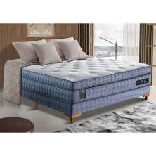 Cama Box Casal Colchão Euro Pillow + Box 138x188x70 Molas Ensacadas Cama inBox Supreme Confort Gel