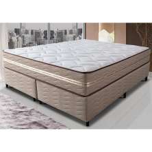 Cama Box Super King (Colchão + Box) 193x203x60 de Molas Ensacadas Cama inBox Smart Gold Bege