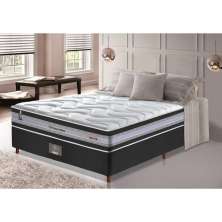 Conjunto Cama Box Casal de Molas Ensacadas D33 Cama inBox Select Firme 138x188x70 Preto