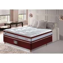 Conjunto Cama Box Casal de Molas Ensacadas D33 Cama inBox Select Firme 138x188x70 Vinho