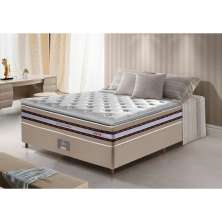 Conjunto Cama Box Casal de Molas Ensacadas D33 com Pillow TOP Cama inBox Select 138x188x70 Bege