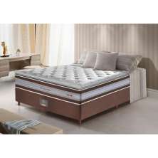 Conjunto Cama Box Casal de Molas Ensacadas D33 com Pillow TOP Cama inBox Select 138x188x70 Café