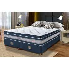 Conjunto Cama Box Queen de Molas Ensacadas Cama inBox Select Euro Soft 158x198x71 Azul