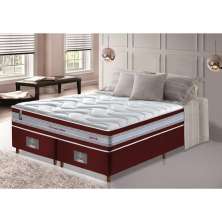 Conjunto Cama Box Queen de Molas Ensacadas D33 Cama inBox Select Firme 158x198x70 Vinho