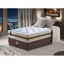 Conjunto Cama Box Solteiro de Molas Ensacadas Cama inBox Select Basic 88x188x65 Bege