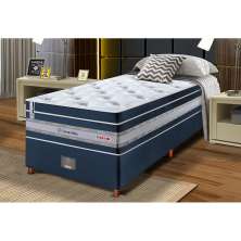 Conjunto Cama Box Solteiro de Molas Ensacadas Cama inBox Select Euro Soft 88x188x71 Azul