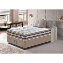 Conjunto Cama Box Solteiro de Molas Ensacadas D33 Cama inBox Select Firme 88x188x70 Bege