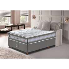 Conjunto Cama Box Solteiro de Molas Ensacadas D33 Cama inBox Select Firme 88x188x70 Cinza
