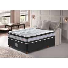Conjunto Cama Box Solteiro de Molas Ensacadas D33 Cama inBox Select Firme 88x188x70 Preto